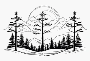 Two Pine trees tattoo idea