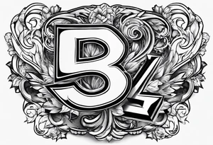 electricity bolts in the shape of a number 5 tattoo idea