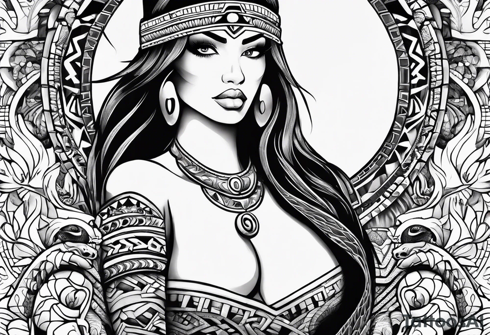 Aztec snake tattoo idea