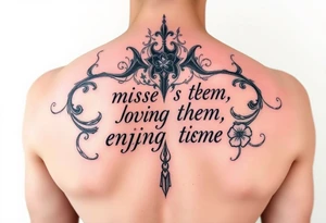 Pain , missing them , loving them , enjoying them , and death time tattoo idea