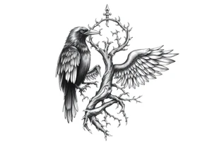 time, yggdrasil, ravens tattoo idea