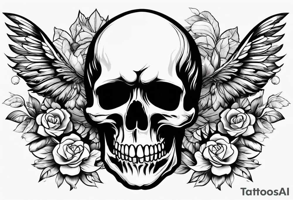 Pretty skull tattoo idea