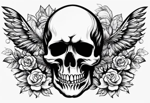 Pretty skull tattoo idea