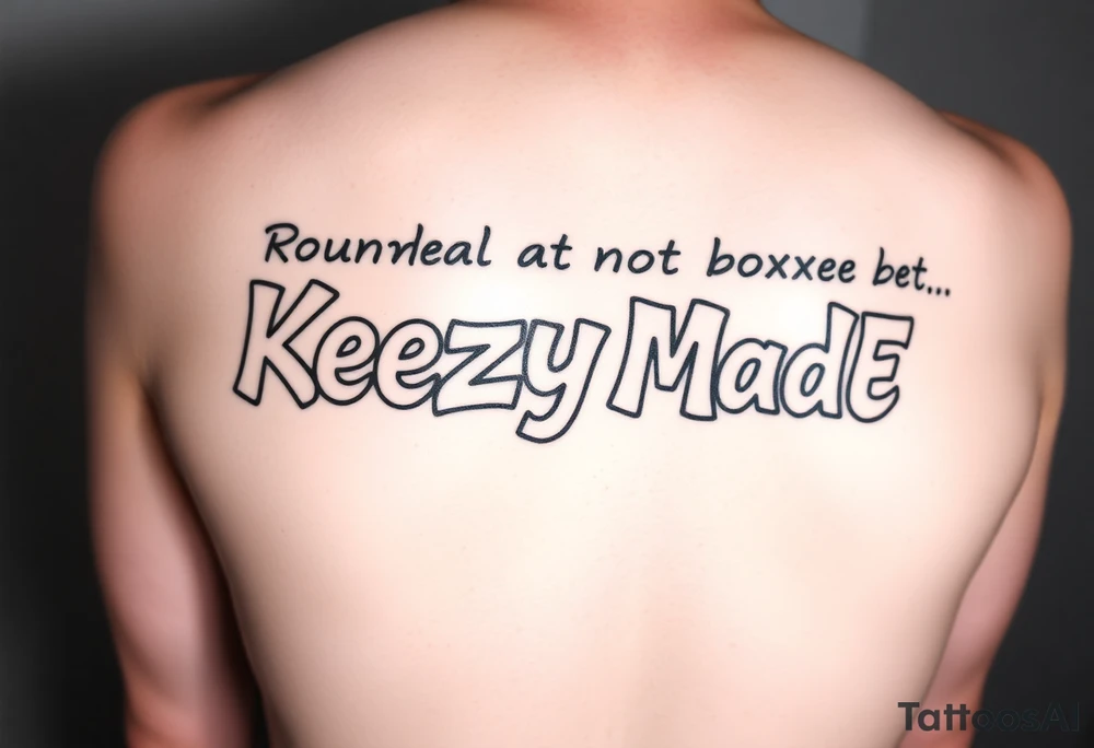 Rounded not boxed bubble graffiti style lettering  (KeezY MadE) tattoo idea