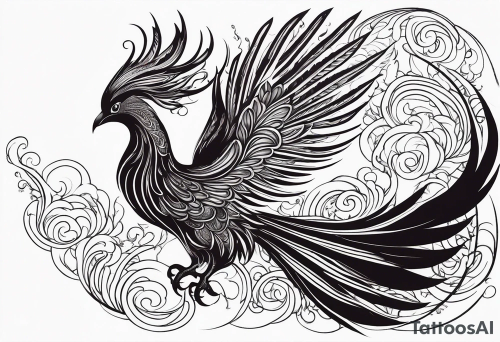 Mythical phoenix, whose body and tail can wind down and cover more of your back. tattoo idea