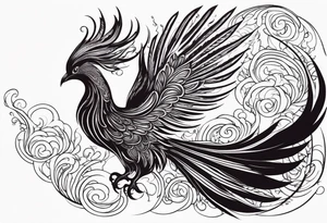 Mythical phoenix, whose body and tail can wind down and cover more of your back. tattoo idea