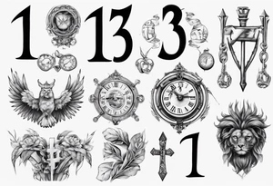swedish theme with number 13 in roman numerals tattoo idea