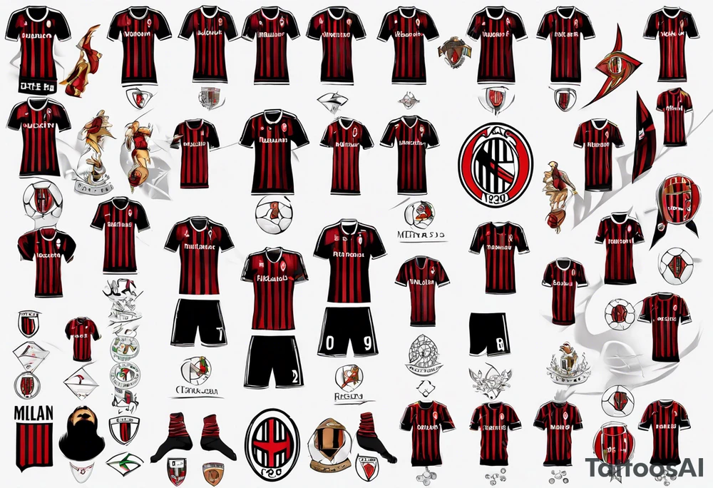 ac milan, soccer, fan tattoo idea