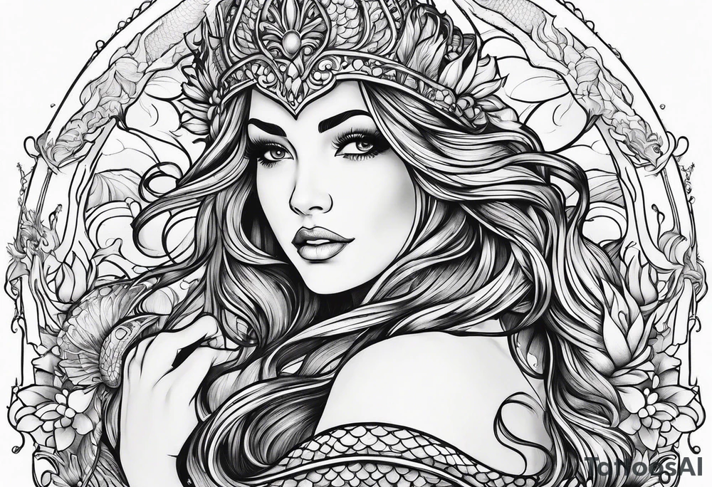 Sexy mermaid tattoo idea