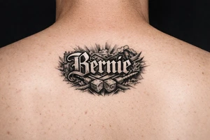 Name Bernie 
in front of neck tattoo idea