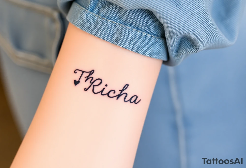 The name Richard with a heart for the dot on the i tattoo idea