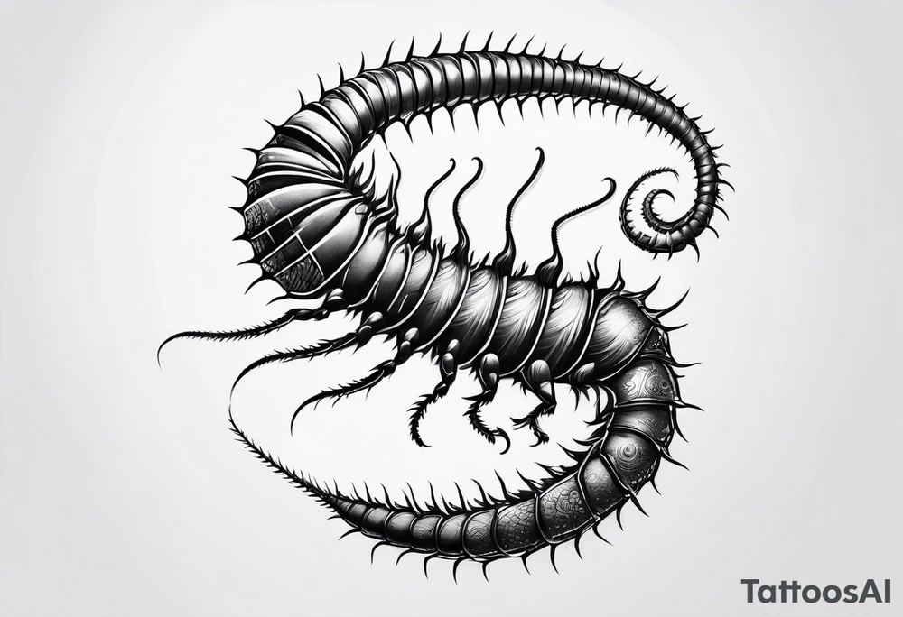 Centipede with long legs tattoo idea