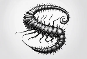 Centipede with long legs tattoo idea