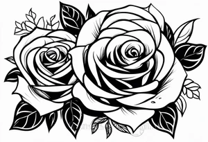Roses with 2 names tattoo idea