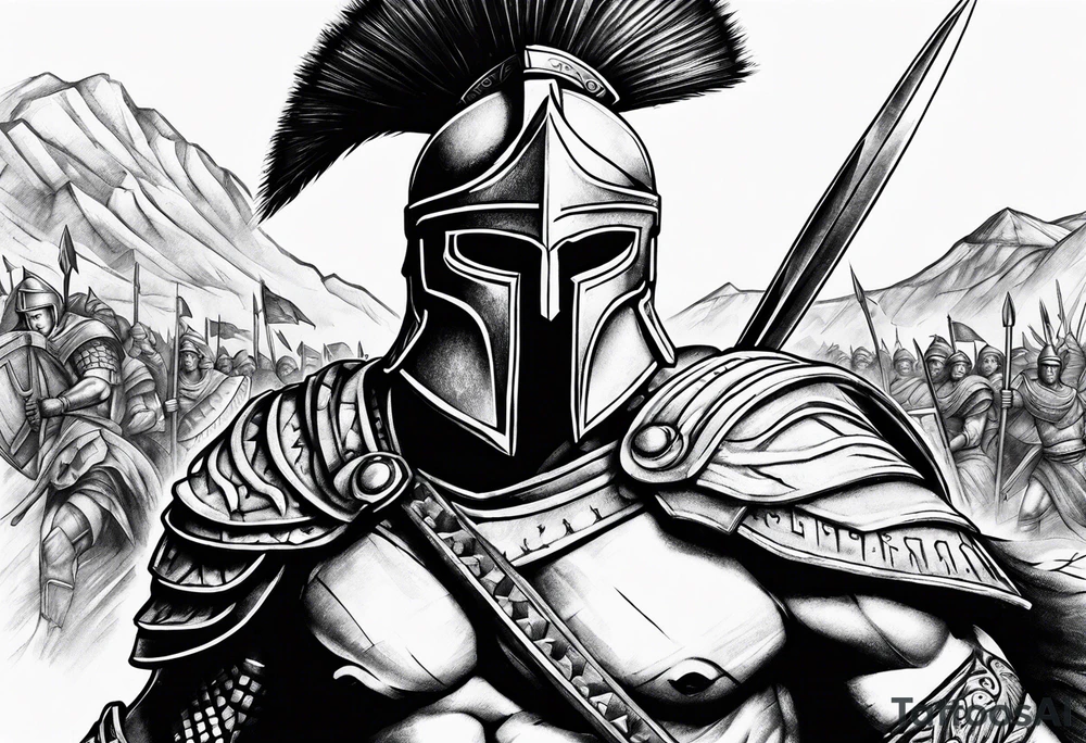 Spartan warrior tattoo idea