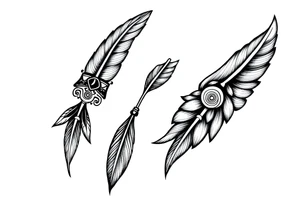 spiritual feathers ornamental indian shaman rune tattoo idea