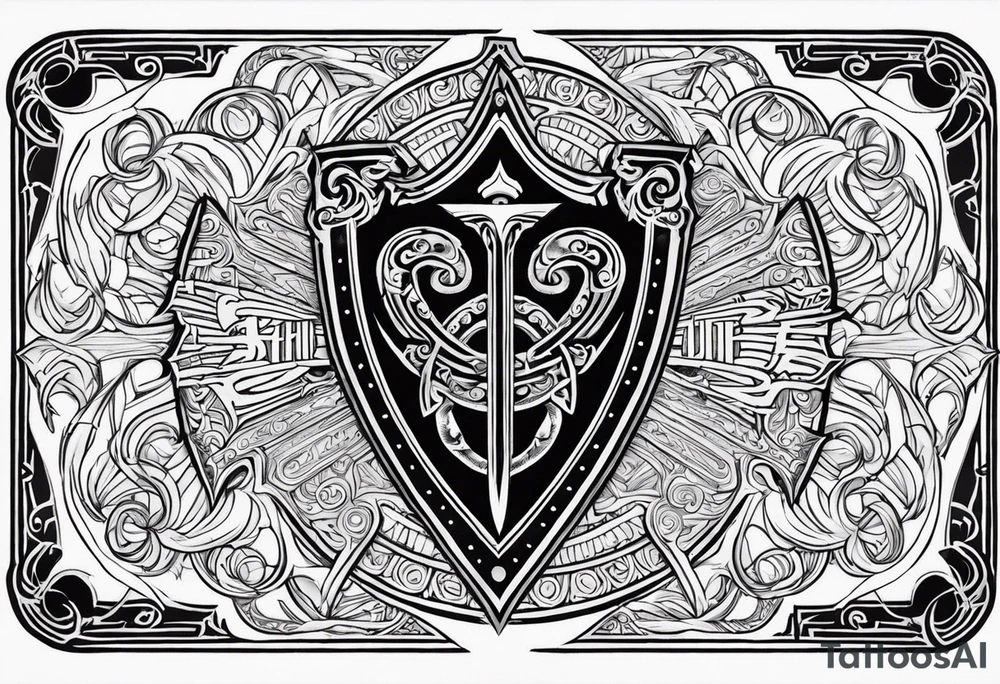 Valhalla 
Sword shield gods tattoo idea