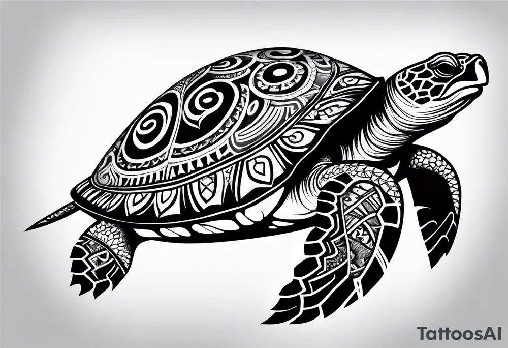 Turtle Polynesian, tribal tattoo on right arm tattoo idea