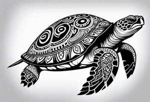 Turtle Polynesian, tribal tattoo on right arm tattoo idea