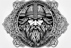 viking runes and knots head tattoo tattoo idea