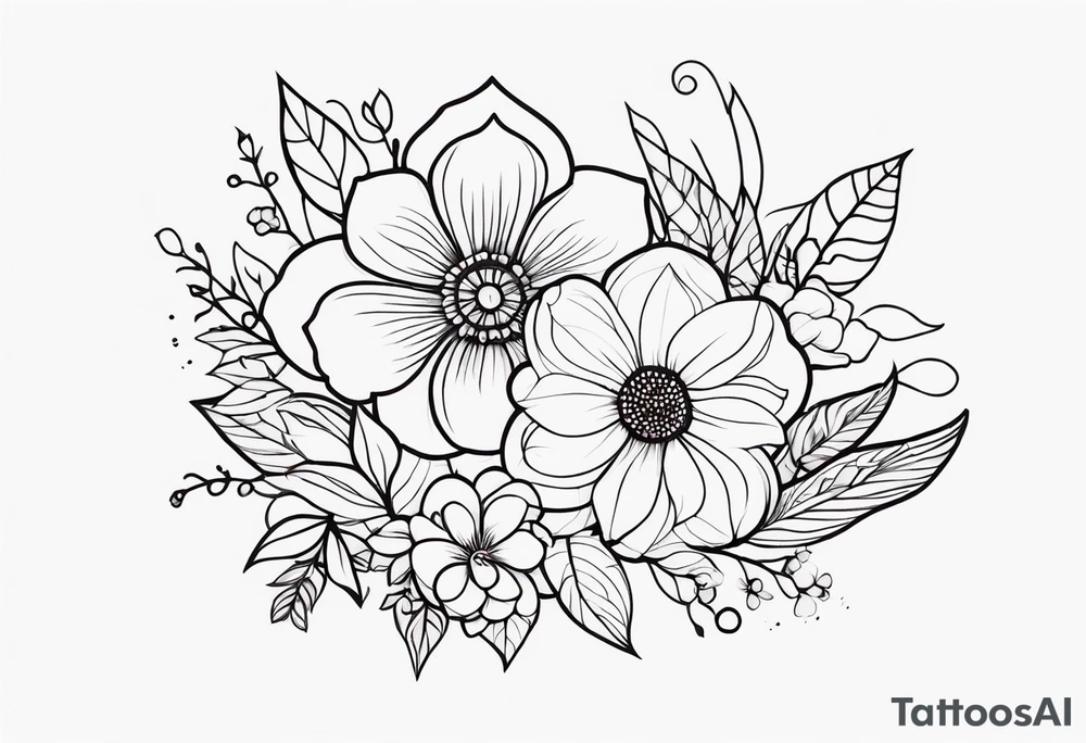 ornaments of flowers tattoo idea