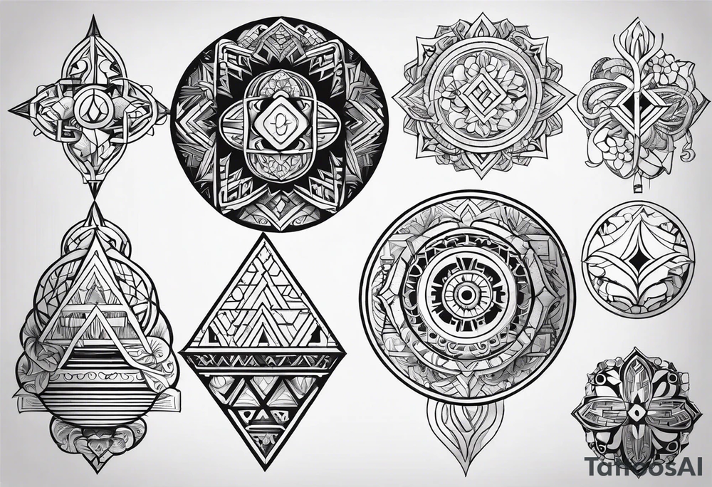 nordic geometric symbols tattoo idea