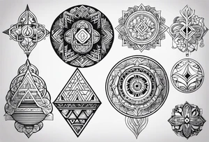 nordic geometric symbols tattoo idea