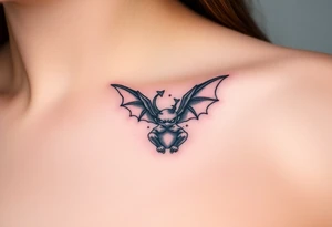 Tiny goblin with wings tattoo idea