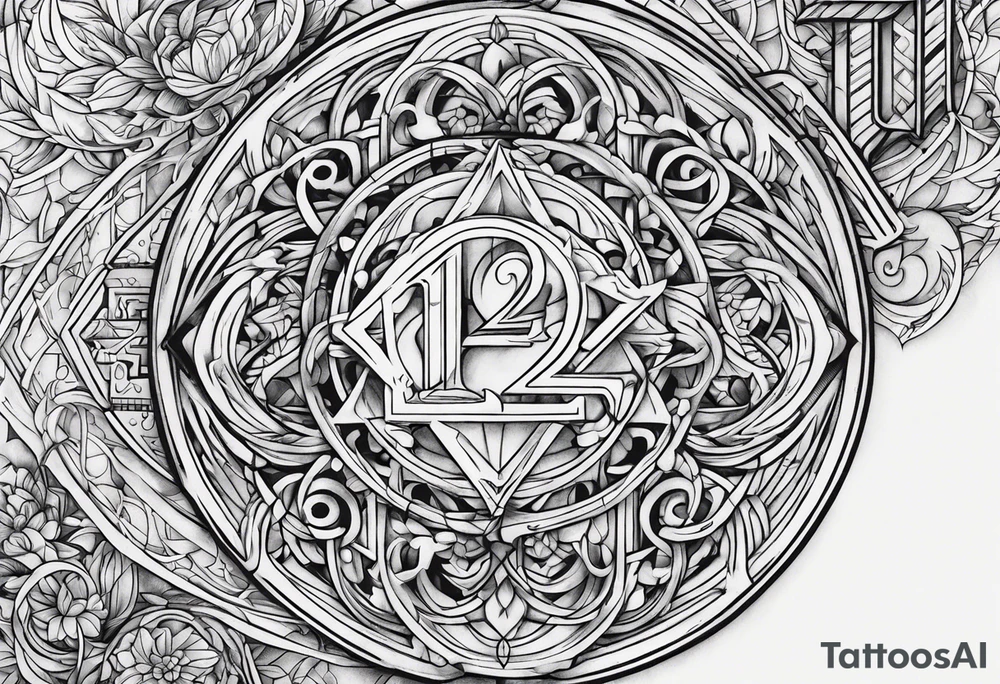 number 24 and 76 intertwined in a hidden image tattoo idea number 24 and 76 intertwined in a hidden image tattoo idea