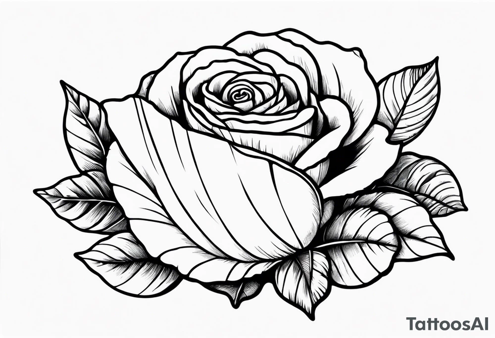 Shell with rose tattoo idea