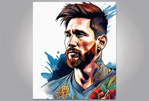messi smoking a joint tattoo idea