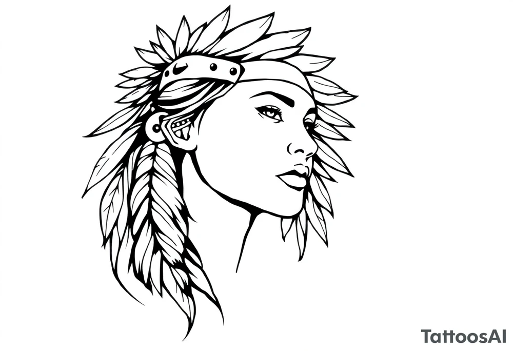 Native American female tattoo idea