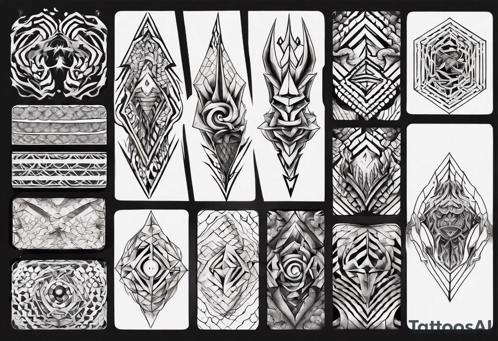 Dragon skin symmetrical tattoo idea