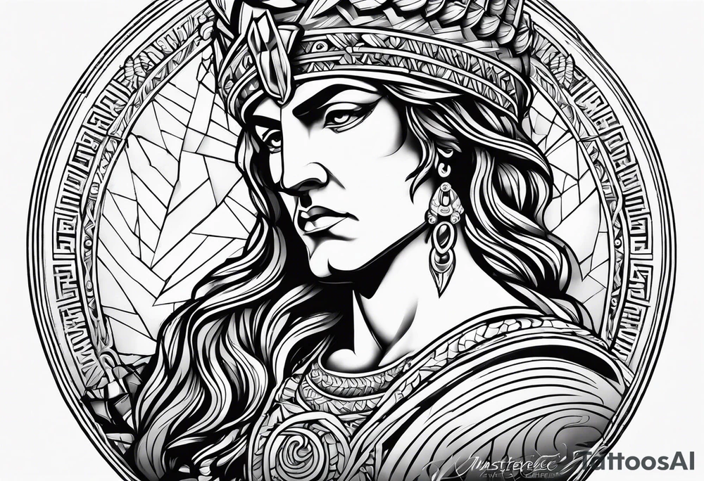 Masculine Greek mythology lighting bolts tattoo idea