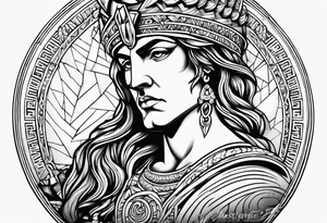 Masculine Greek mythology lighting bolts tattoo idea