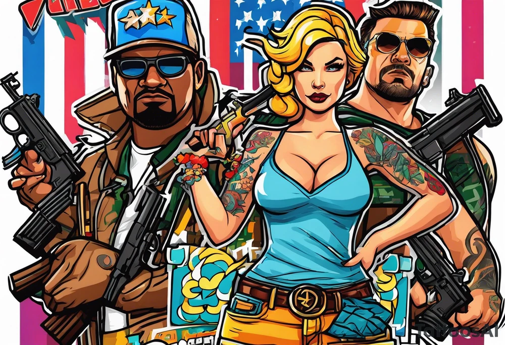 Give me Liberty Grand Theft Auto 3 tattoo idea