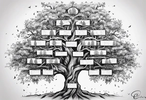 Family tree with names tattoo idea