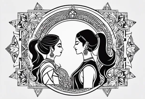 My name is karan and my wife name is kiran i want tattoo single tattoo with both characters tattoo idea