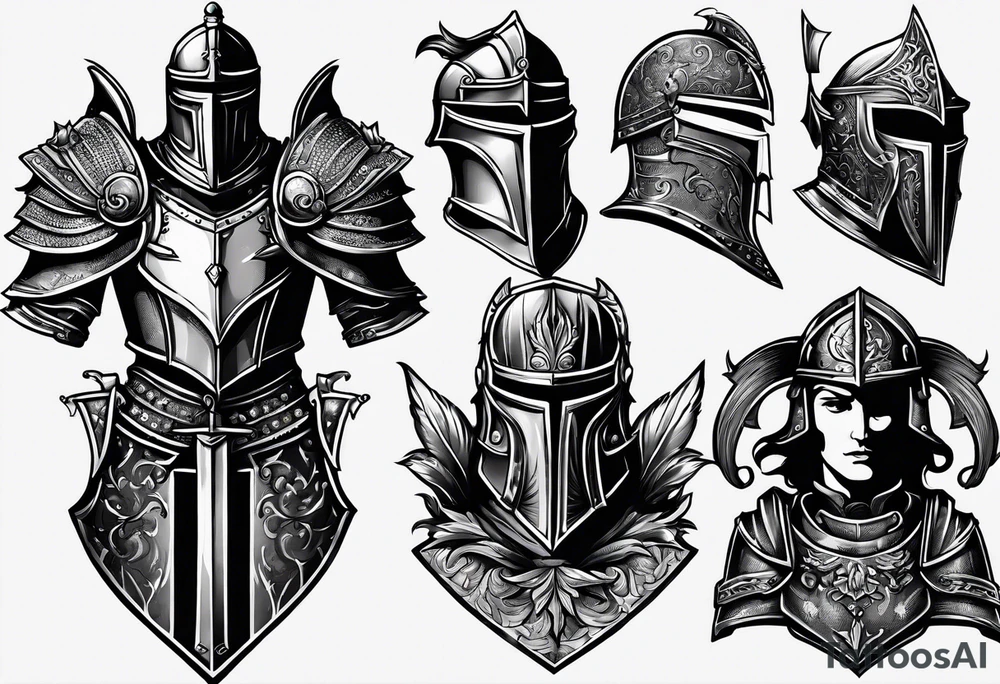 knight heavy armor tattoo idea