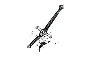 Life, sword, ambition, relentless, happiness tattoo idea