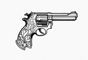 woman with a gun tattoo idea