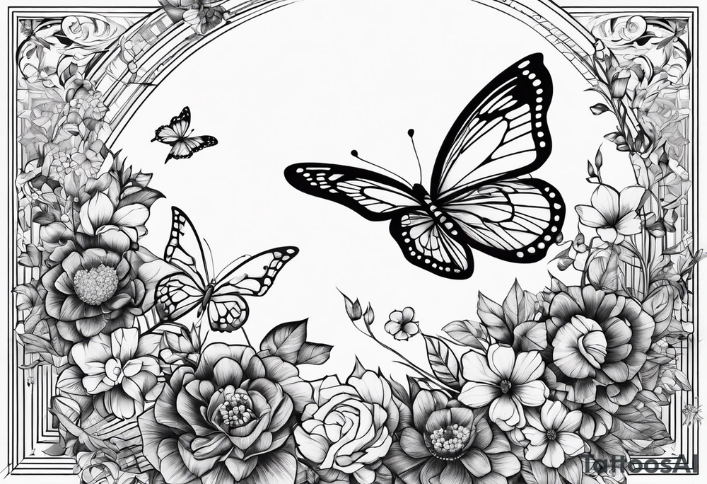 butterfly  TOMORROWLAND life music tattoo idea