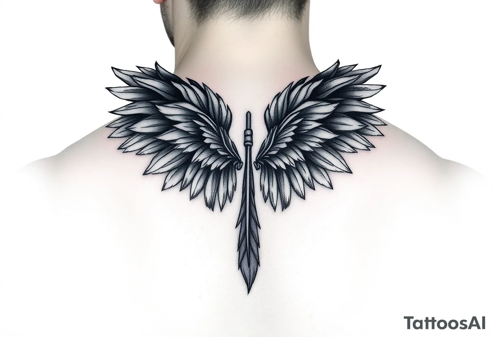 colourful elegant feathers tattoo idea