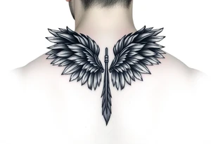 colourful elegant feathers tattoo idea
