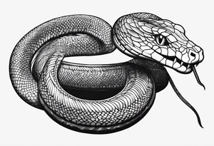 A snake that has text along its' body saying something about conquering fear tattoo idea