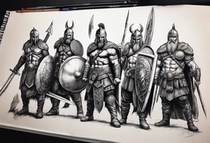Spartan Warriors & Vikings for back tattoo idea