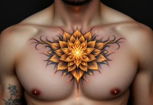 Flower, luminous gold tattoo idea