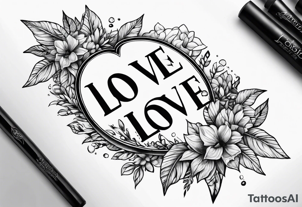 the words "love drought" tattoo idea
