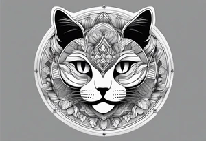 Cat mandala tattoo idea