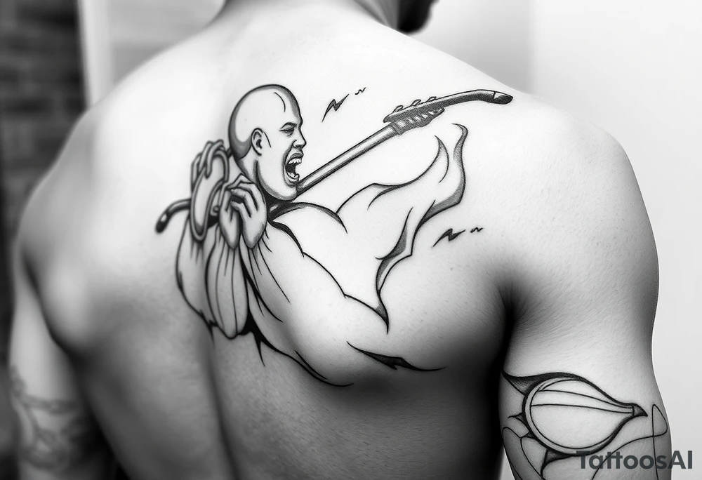 Music, sports, African half sleeve tattoo idea